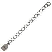 Chainette d'extension sequin goutte 55 mm en Argent 925 Rhodié Noir x1|raw }}