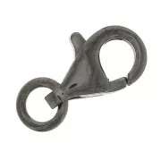 Fermoir mousqueton 9 mm en Argent 925 Rhodié Noir x1