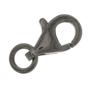 Fermoir mousqueton 11 mm en argent 925 Rhodié Noir x1