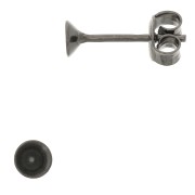 Clous d'oreille porte cabochon PureCrystal 1088 4 mm Argent 925 Rhodié Noir x2|raw }}