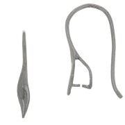 Crochets d'oreilles attache pendentif 22 mm Argent 925 Rhodié Noir x2|raw }}