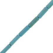Perles tubes style Heishi 4x13 mm imitation Howlite teintées - Turquoise x39cm|raw }}