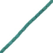 Perles tubes style Heishi 3.5x5 mm imitation Howlite teintées - Turquoise x39cm