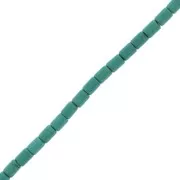Perles tubes style Heishi 3.5x5 mm imitation Howlite teintées - Turquoise x39cm