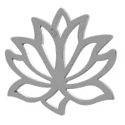 Pendentif / Intercalaire Fleur de Lotus 12 mm en Argent 925 Rhodié Noir x1