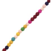 Perles rondes 4 mm imitation Howlite teintées - Multicolore x39cm|raw }}