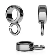 Anneau attache breloque 9.5 mm en Argent 925 Rhodié Noir  x1