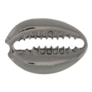 Intercalaire coquillage Cauri 19x13 mm en Argent 925 Rhodié Noir x1