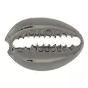 Intercalaire coquillage Cauri 19x13 mm en Argent 925 Rhodié Noir x1