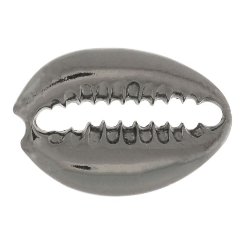 Intercalaire coquillage Cauri 19x13 mm en Argent 925 Rhodié Noir x1
