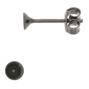 Clous d'oreille porte-cabochon PureCrystal 1088 6 mm Argent 925 Rhodié Noir x2