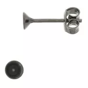 Clous d'oreille porte-cabochon PureCrystal 1088 6 mm Argent 925 Rhodié Noir x2