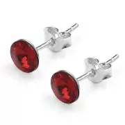 Clous d'oreille porte-cabochon PureCrystal 1088 6 mm Argent 925 Rhodié Noir x2