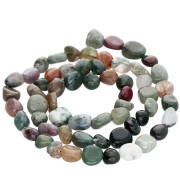 Perles nuggets irréguliers 6 - 8 mm pierre gemme  - Agate mousse x39cm
