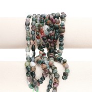 Perles nuggets irréguliers 6 - 8 mm pierre gemme  - Agate mousse x39cm