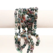 Perles nuggets irréguliers 6 - 8 mm pierre gemme  - Agate mousse x39cm
