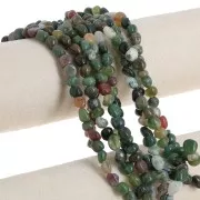 Perles nuggets irréguliers 6 - 8 mm pierre gemme  - Agate mousse x39cm