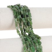 Perles nuggets irréguliers 6 mm pierre gemme  - Jade Néphrite x39cm