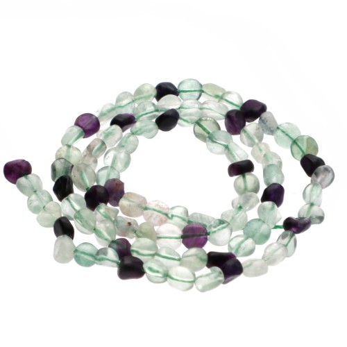 Perles nuggets irréguliers 5 mm imitation Fluorite x40cm