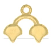 Cymbal - Embout pour tissage de perles Ginko Duo 16.5x14 mm Kastro II Doré à l'or fin x1