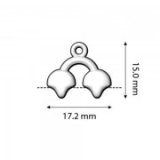 Cymbal - Embout pour tissage de perles Ginko Duo 16.5x14 mm Kastro II Arg Vieil x1