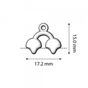 Cymbal - Embout pour tissage de perles Ginko Duo 16.5x14 mm Kastro II Arg Vieil x1