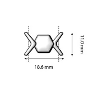 Cymbal - Fermoir aimanté pour chevron beads 11x17.5 mm Vorino - Doré à l'or fin x1