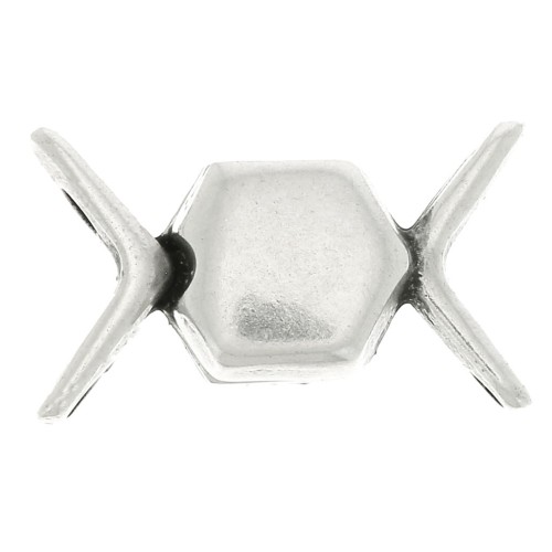 Cymbal - Fermoir aimanté pour chevron beads 11x17.5 mm Vorino - Argenté Vieilli x1