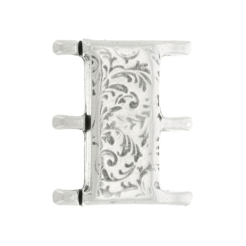 Cymbal Fermoir aimanté pour perles Rocaille 8/0 19x16 mm Nisida III Arg Vieilli x1