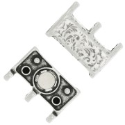 Cymbal Fermoir aimanté pour perles Rocaille 8/0 19x16 mm Nisida III Arg Vieilli x1