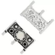 Cymbal Fermoir aimanté pour perles Rocaille 8/0 19x16 mm Nisida III Arg Vieilli x1