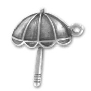 Breloque ombrelle 23 mm argenté vieilli x1|raw }}