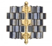 Cymbal - Connecteur pour perles Tila Beads 34x8 mm Kalogeros III Argenté Vieilli