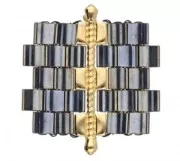 Cymbal - Connecteur pour perles Tila Beads 34x8 mm Kalogeros III Argenté Vieilli