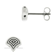 Cymbal - Clous d'oreilles pour Ginko Duo  7x7.5 mm Polykarpos Argenté vieilli x2
