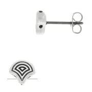 Cymbal - Clous d'oreilles pour Ginko Duo  7x7.5 mm Polykarpos Argenté vieilli x2