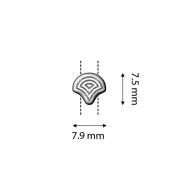 Cymbal - Clous d'oreilles pour Ginko Duo  7x7.5 mm Polykarpos Argenté vieilli x2