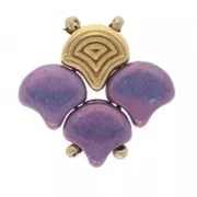 Cymbal - Clous d'oreilles pour Ginko Duo 7x7.5 mm Alopronia Doré à l'or fin x2