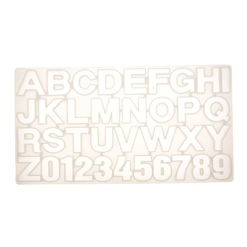 Moule silicone pour réaliser lettres & chiffres en résine 35x19 cm x1