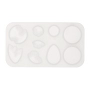 Moule silicone pour réaliser des cabochons plats et en relief en résine 10x6 cm x1
