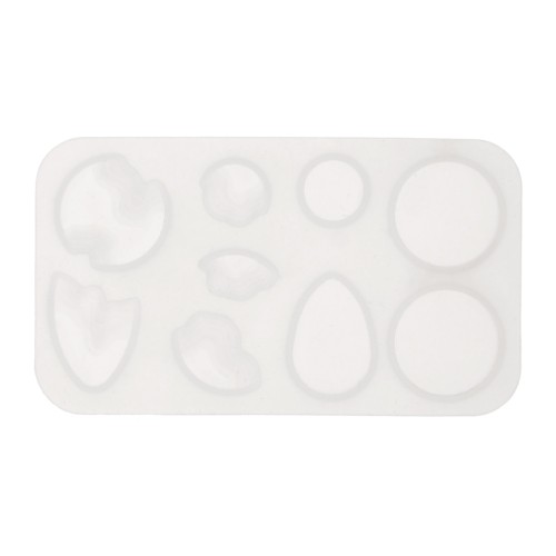 Moule silicone pour réaliser des cabochons plats et en relief en résine 10x6 cm x1