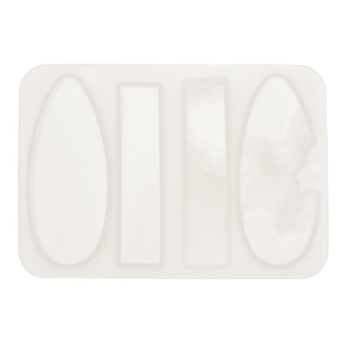 Moule silicone pour réaliser goutte et rectangle plat & relief en résine 10x7cm x1