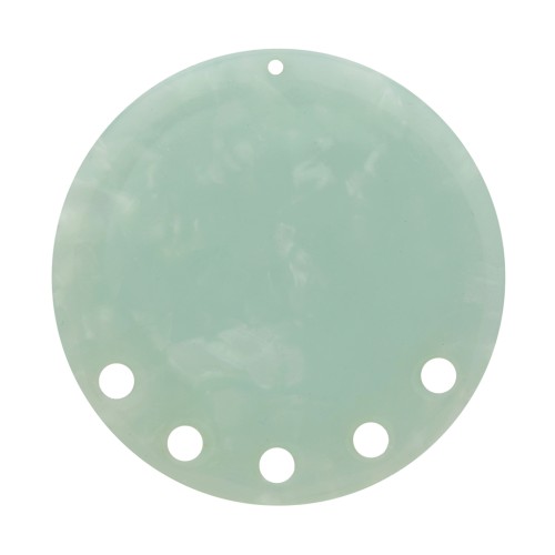 Pendentif - chandelier 43 mm en acétate - Ecaille de tortue - Mint nacré x1