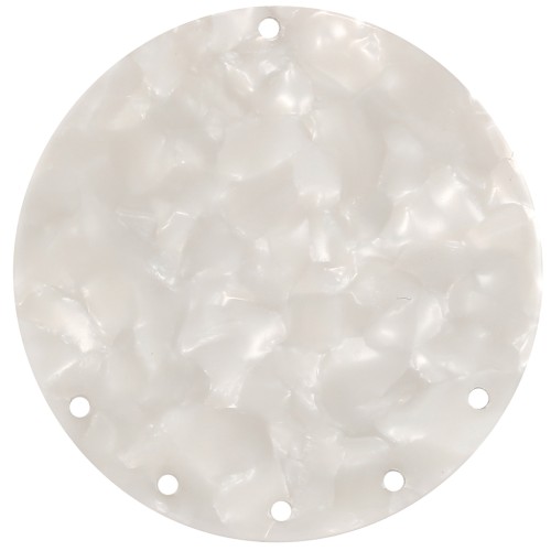 Pendentif - chandelier 43 mm en acétate - Ecaille de tortue - Blanc nacré x1