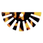 Pendentif demi-soleil 19x38 mm en acétate - Ecaille de tortue - Marron - Noir x1|raw }}