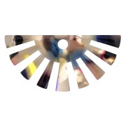 Pendentif demi-soleil 19x38 mm en acétate - Ecaille de tortue - Beige - Rose x1