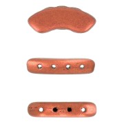 Perles en verre QuadBow Bead 6x15 mm - Jet Hematite x10