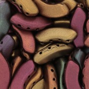 Perles en verre QuadBow Bead 6x15 mm - Gold Iris Mat x10