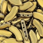 Perles en verre QuadBow Bead 6x15 mm - Full Dorado x10