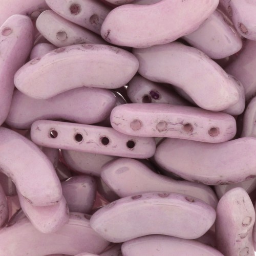 Perles en verre QuadBow Bead 6x15 mm - Opaque Light Rose Ceramic Look x10